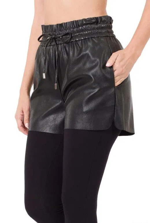 Vegan Leather Shorts