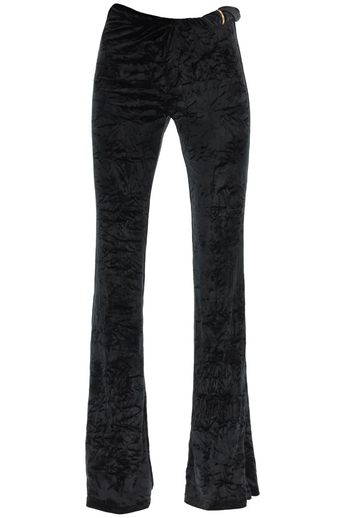 Versace froissé velvet flared pants