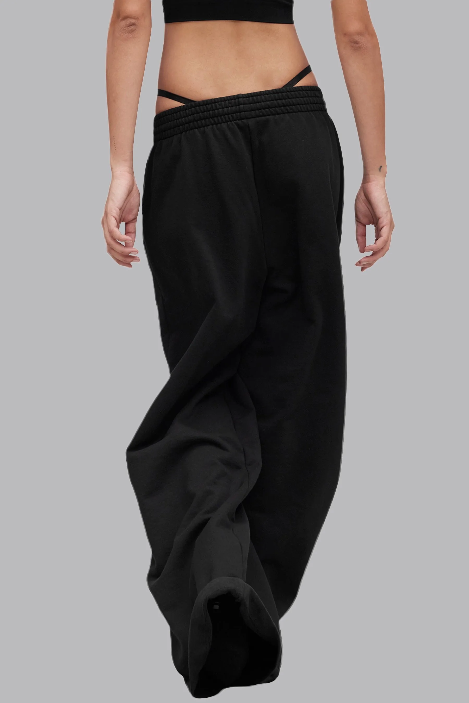 V_LYFE420 WIDE LEG JOGGERS - Black