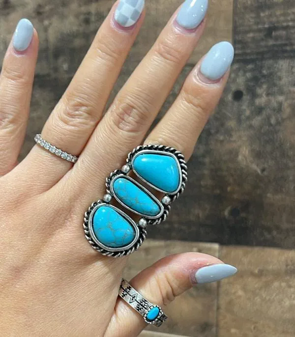 Western adjustable Turquoise RING