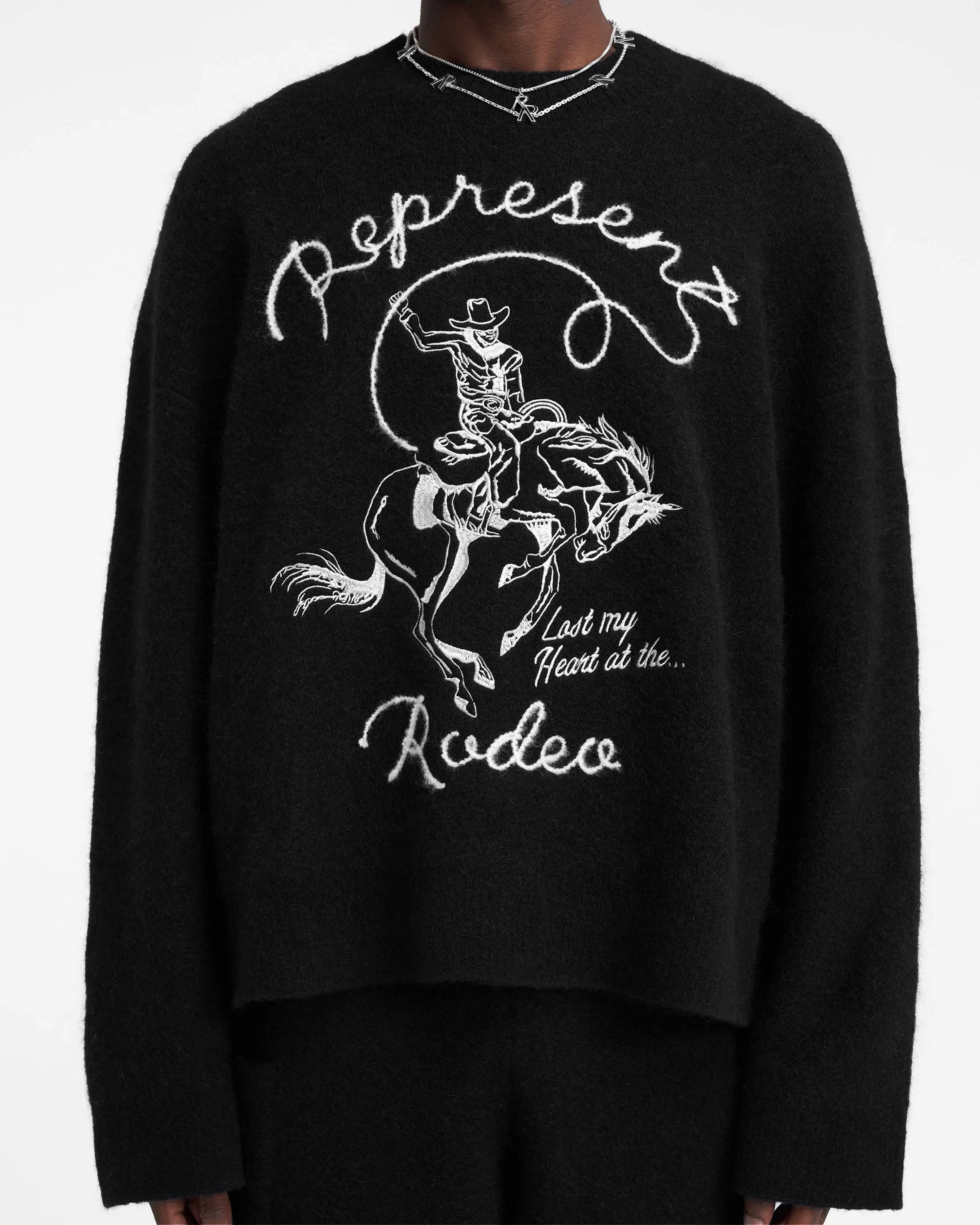 Western Knit Sweatshirt - Jet Black