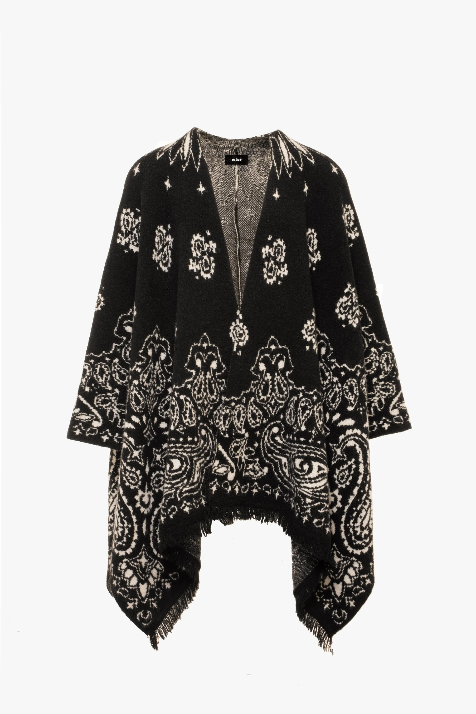 Western Poncho | Black Paisley