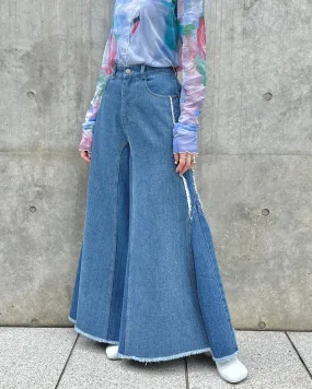 Wide flare denim pants