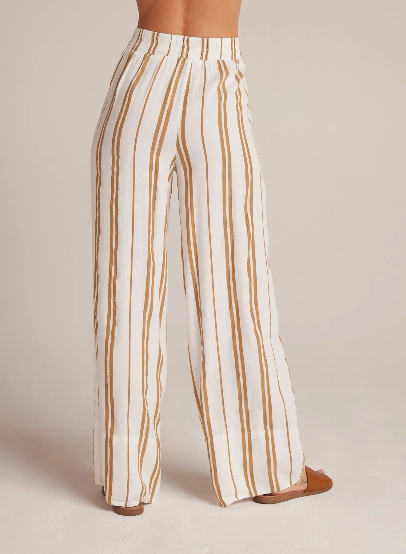 Wide Leg Pant - Redwood Stripe