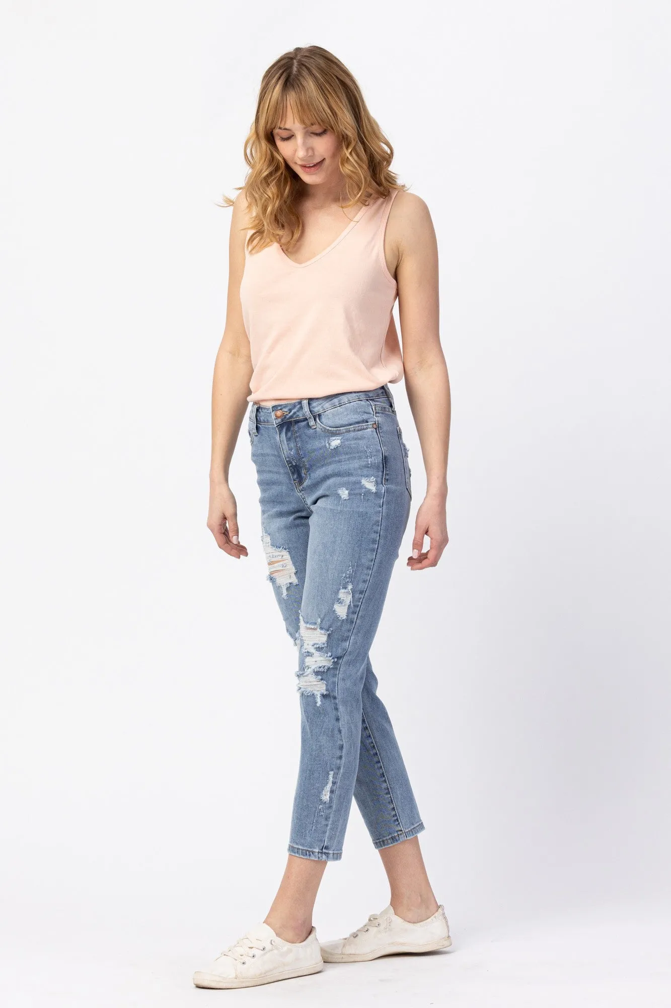 'Worth the Risk' High Waist Boyfriend Jean