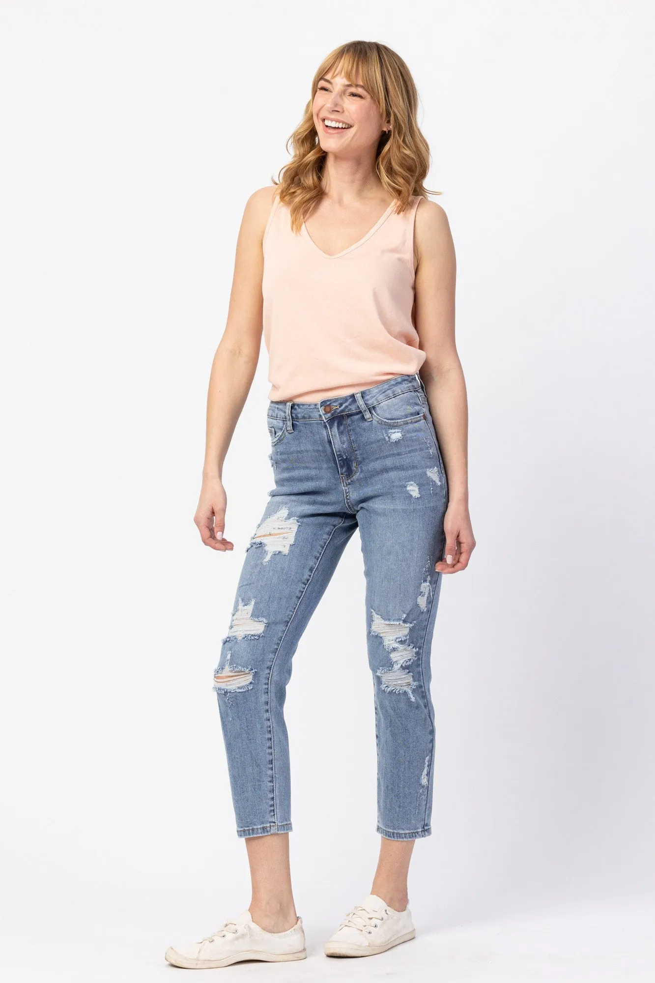 'Worth the Risk' High Waist Boyfriend Jean