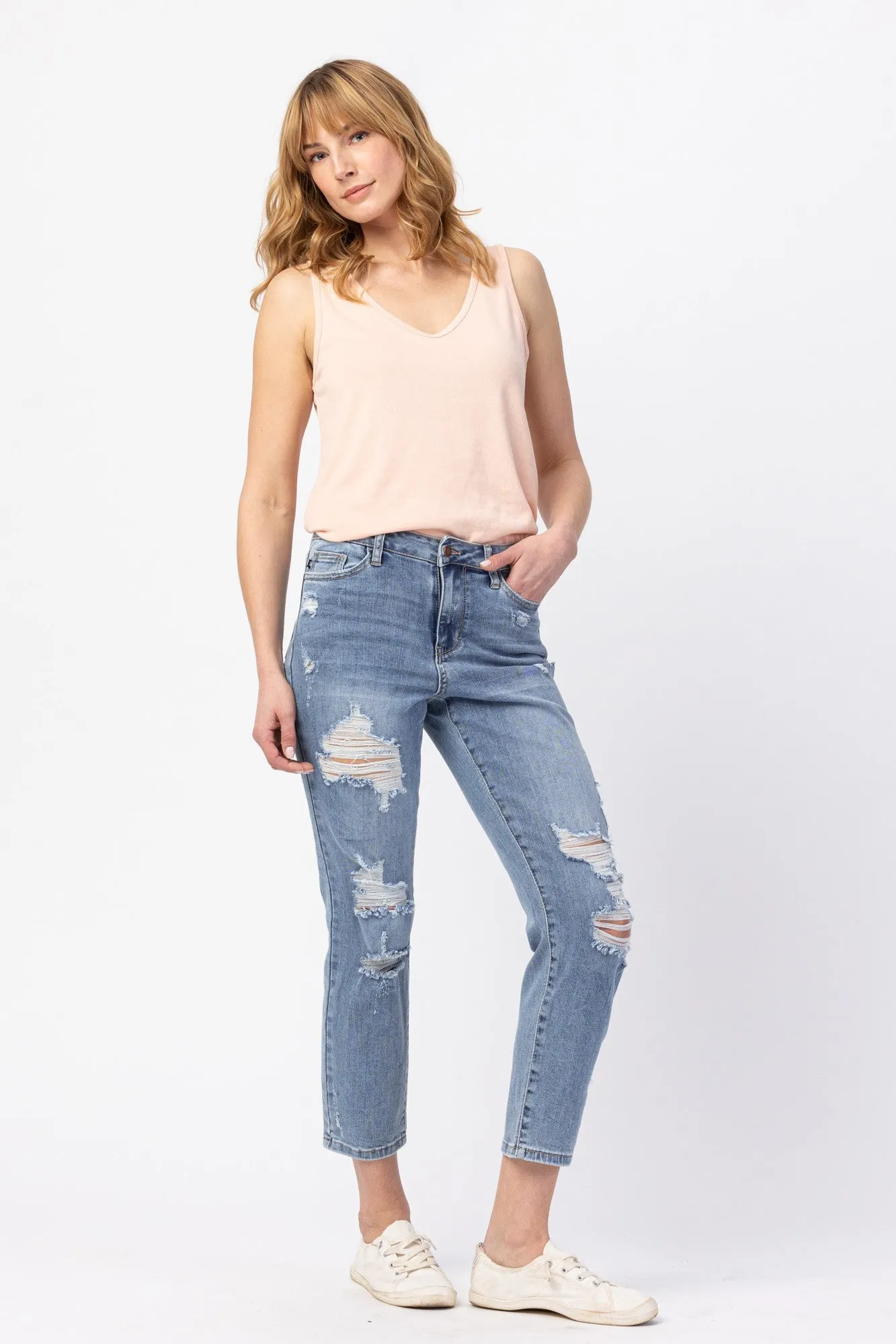 'Worth the Risk' High Waist Boyfriend Jean